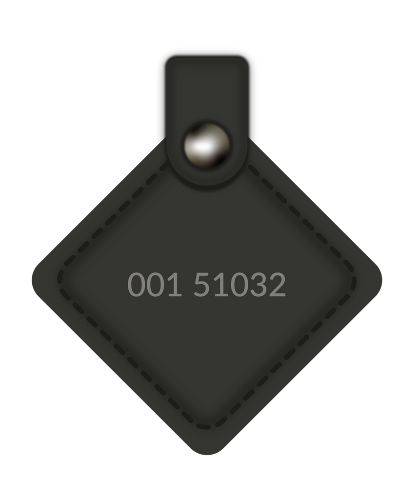 Square Leather HID key fob