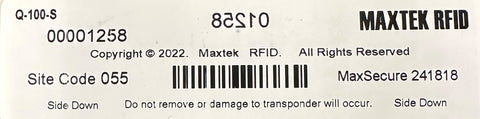 Duplicate your UHF MAXTEK Windshield/parking tag Copy by Serial Number