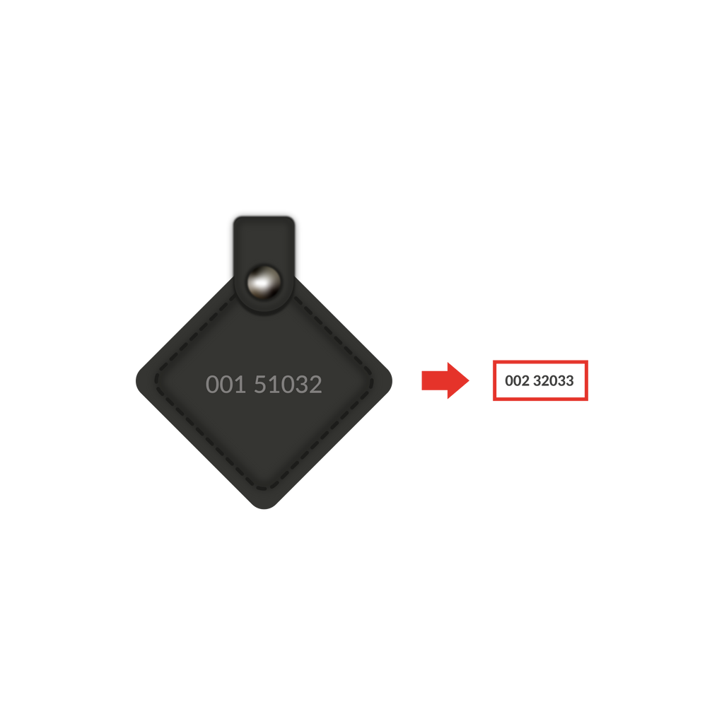 Duplicate Your Square Leather HID Key Fob Copy by Serial Number - SUMOKEY